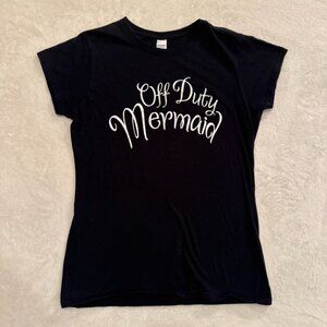 Off Duty Mermaid Black Tee Shirt Juniors Size Medium